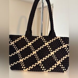 BCBGMaxAzria Elegant Black and Cream Tote
